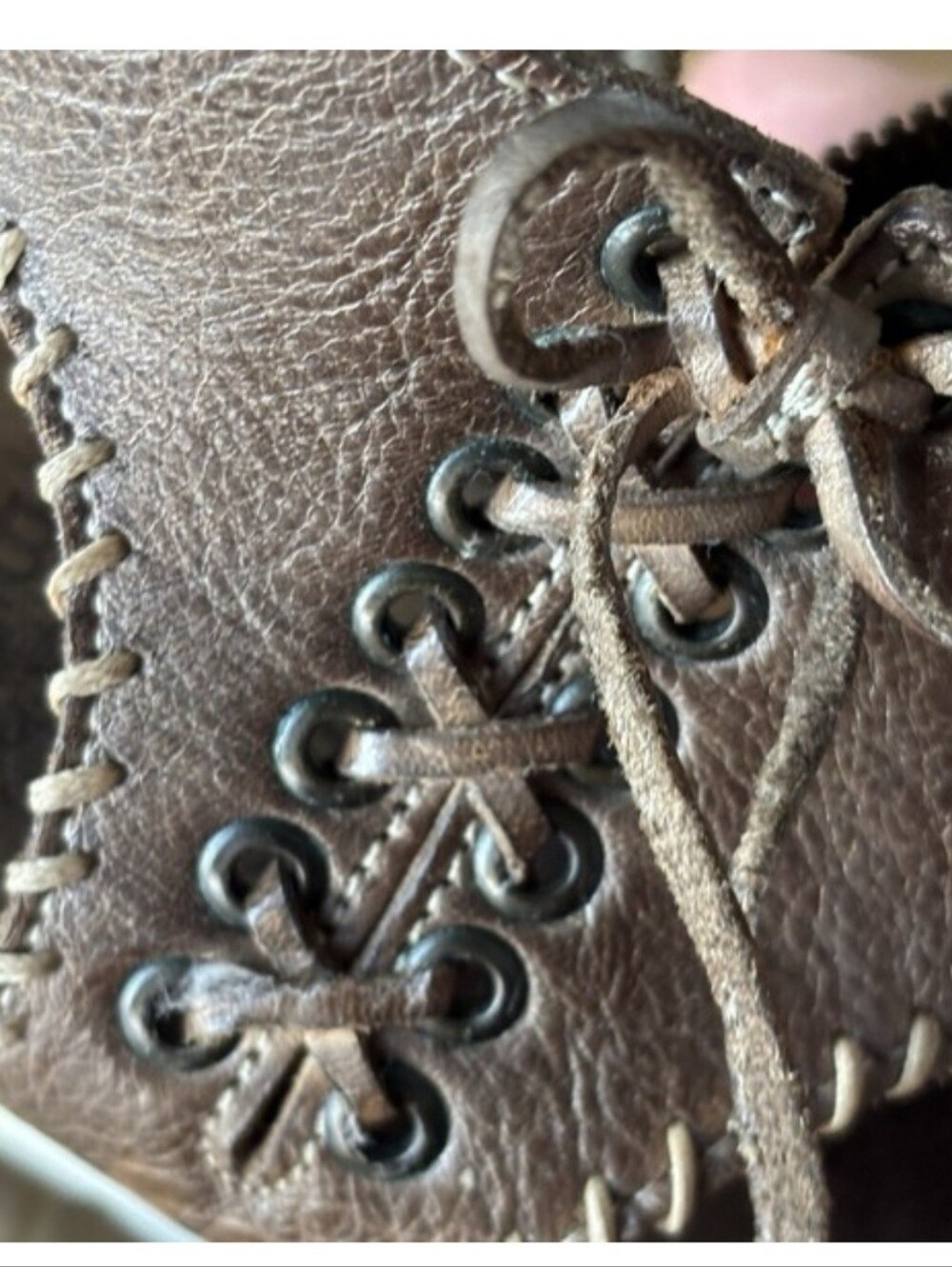 Bedstu Women's Zoe Platform Sandal Size 7.5 Wedge Brown Leather Distressed Boho - Picture 4 of 5